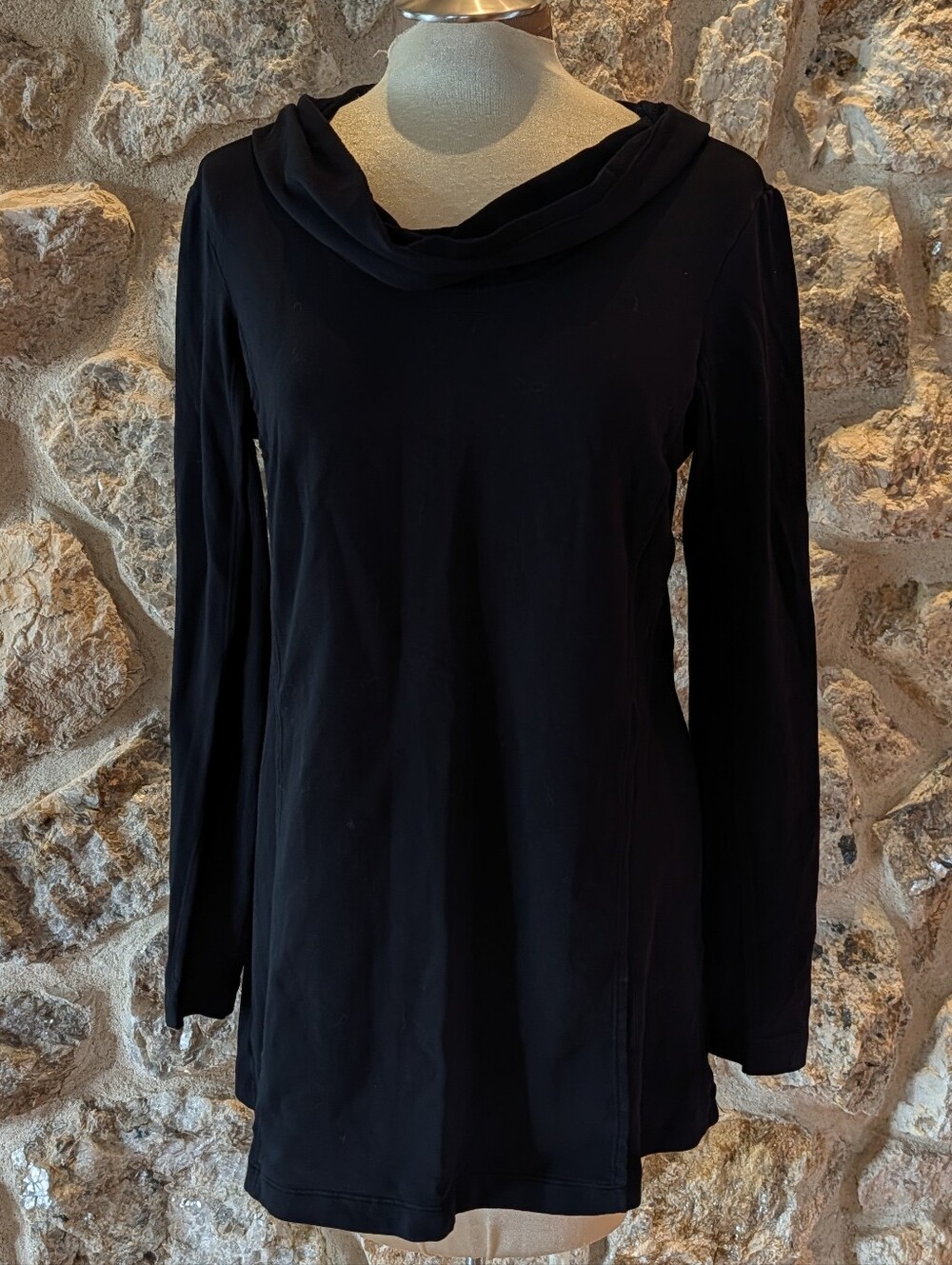 BARBARA LESSER hooded pullover top L